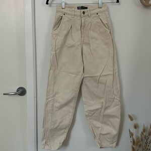 Zara Z1975 Authentic Slouchy Jeans in Ecru